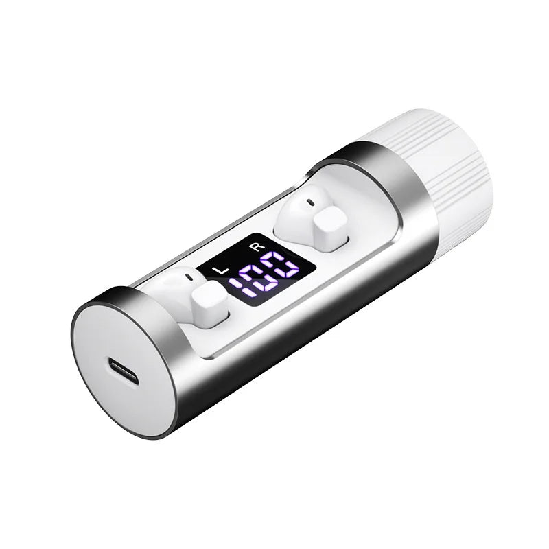 BT In-Ear Headset LED Digital Power Display Microphone Wireless Rotatable Mini Earbuds for Gaming