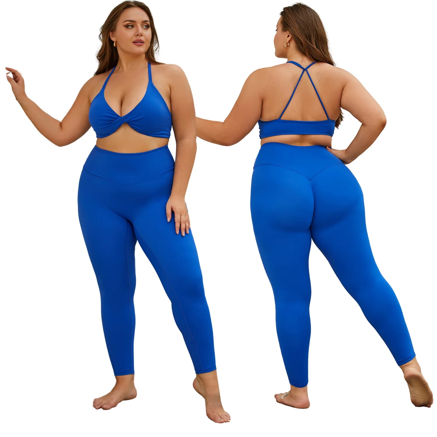 2 Piece Lounge Set Plus Size Sports Bra Custom Logo Women's High Support Yoga Top Gym Activewear Casual Activewear Tracksuit