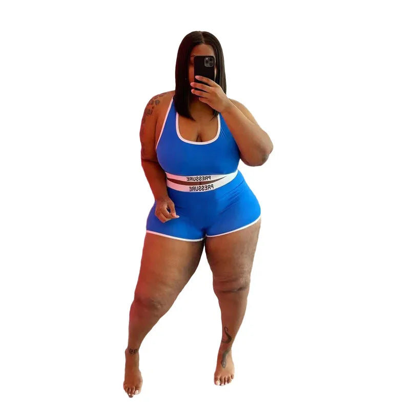 JL324 Hot Selling  Custom 2 Piece Women Short Set Printing Letter Two-Piece Suit Plus Size Women Short Set