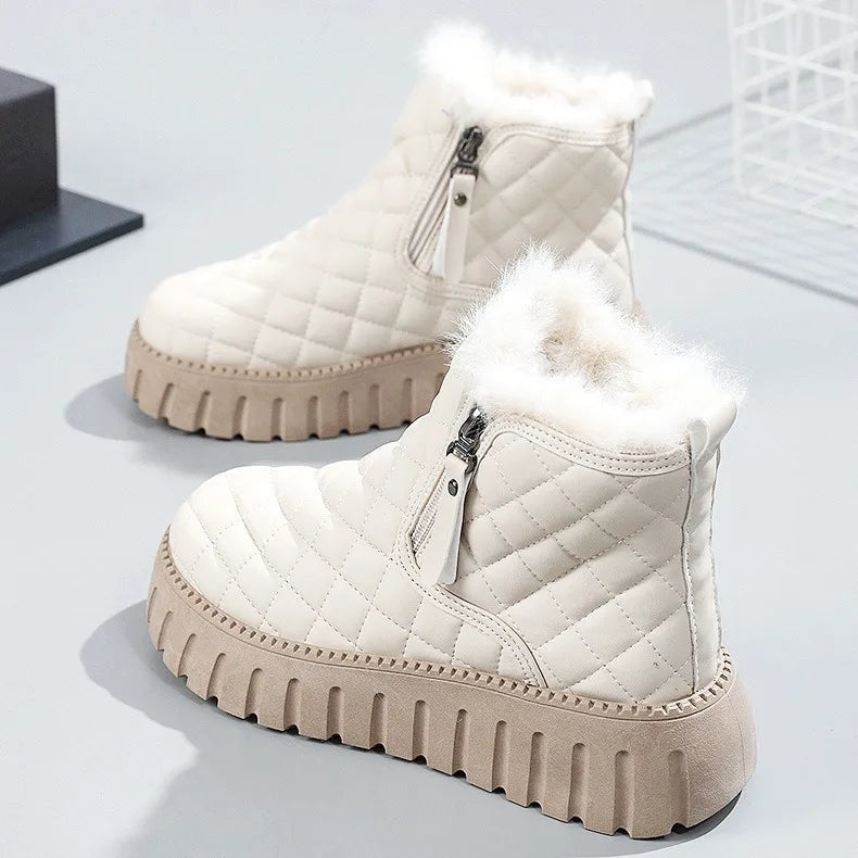 Winter Round Toe Thick Sole Snow Boots Cotton Boots Women Shoes