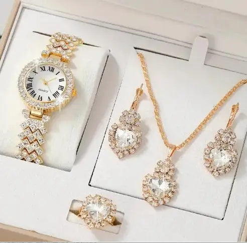 2025 Fashion Luxury Montre Bracelet Watch Womens Watch Quartz Watch Set Necklace Earring Set Women's Jewelry Montre Femme