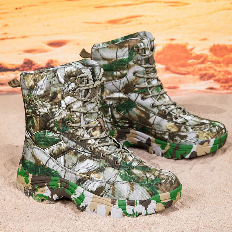 Camouflage Boots New Plus Size Tactical High-Top Outdoor Hiking Field Boots for