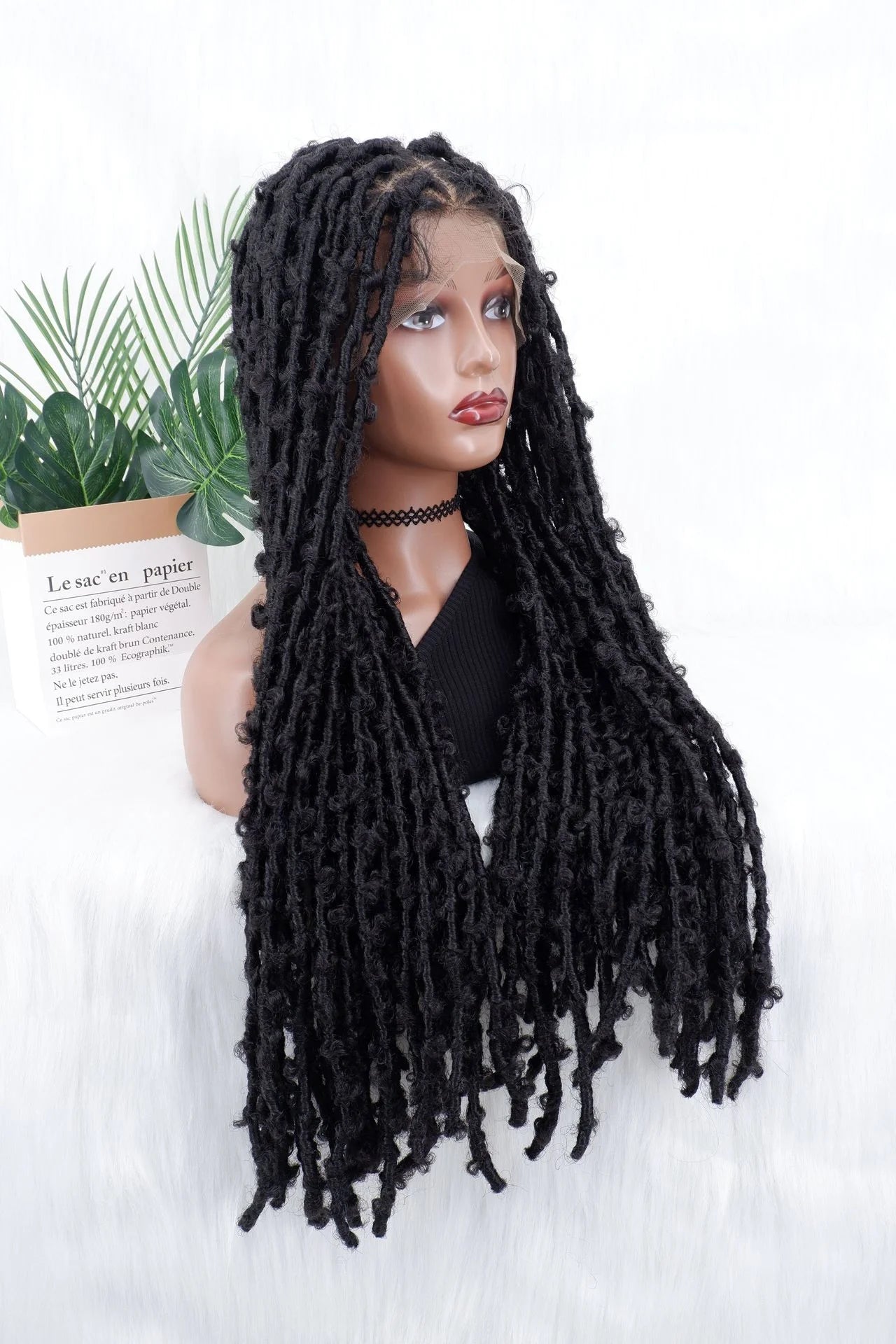 Butterfly Locs Triangle Knotless Braided Wigs for Women