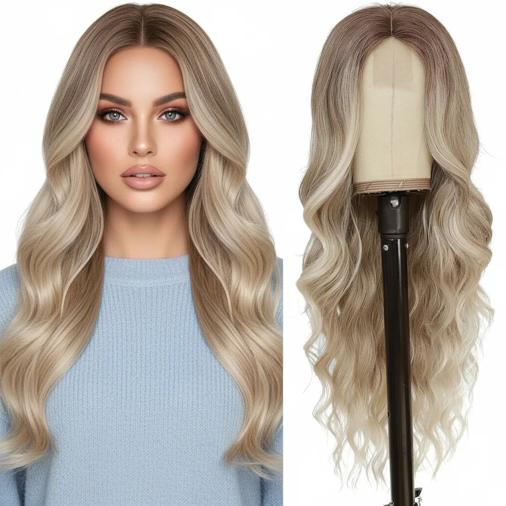 13x4 HD Lace Front Wig 26 Inch Heat Resistant Synthetic Wig - Middle Part Long Curly Hair for Women, Daily Use & Party Wear