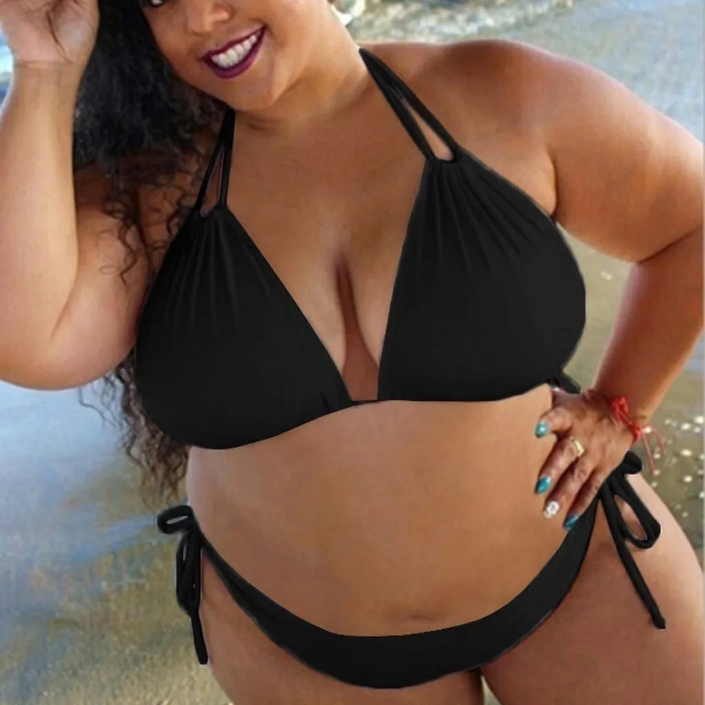 2025 New Plus Size Sexy Bikini Women's Bikini Set Bathing Suits Beachwear Large Breasts