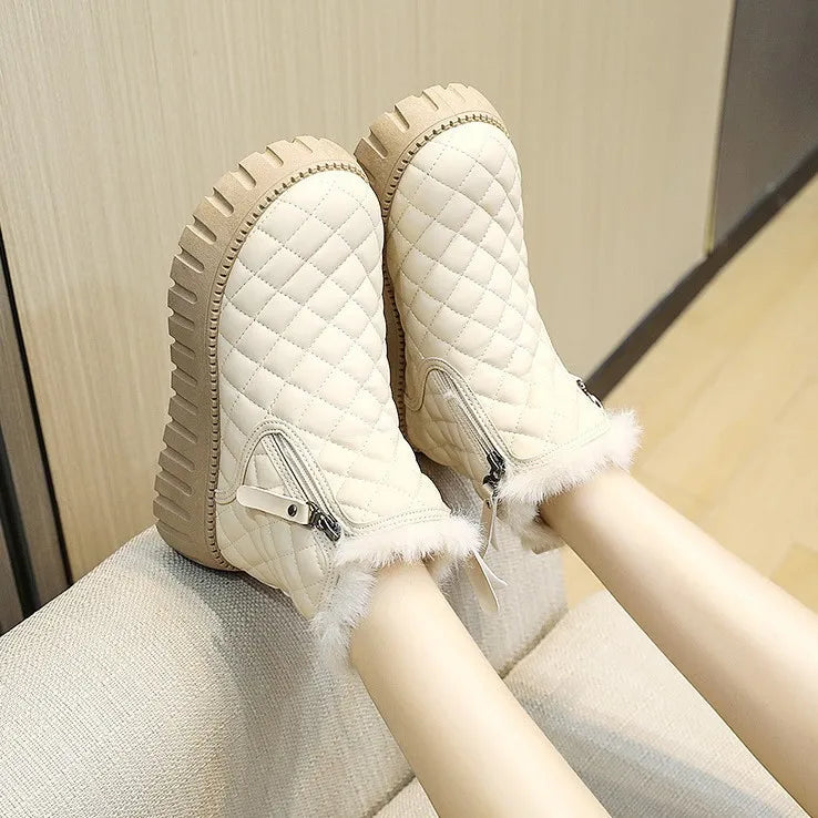 Winter Round Toe Thick Sole Snow Boots Cotton Boots Women Shoes