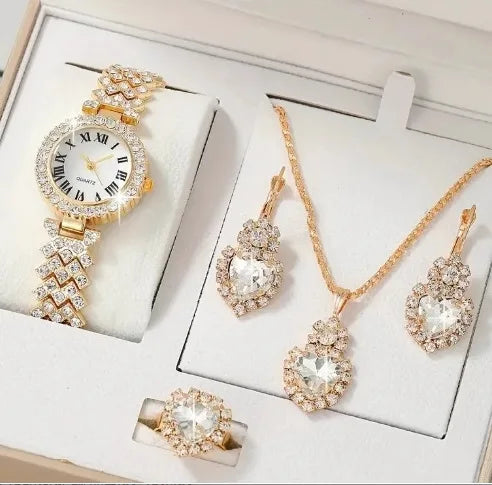 2025 Fashion Luxury Montre Bracelet Watch Womens Watch Quartz Watch Set Necklace Earring Set Women's Jewelry Montre Femme