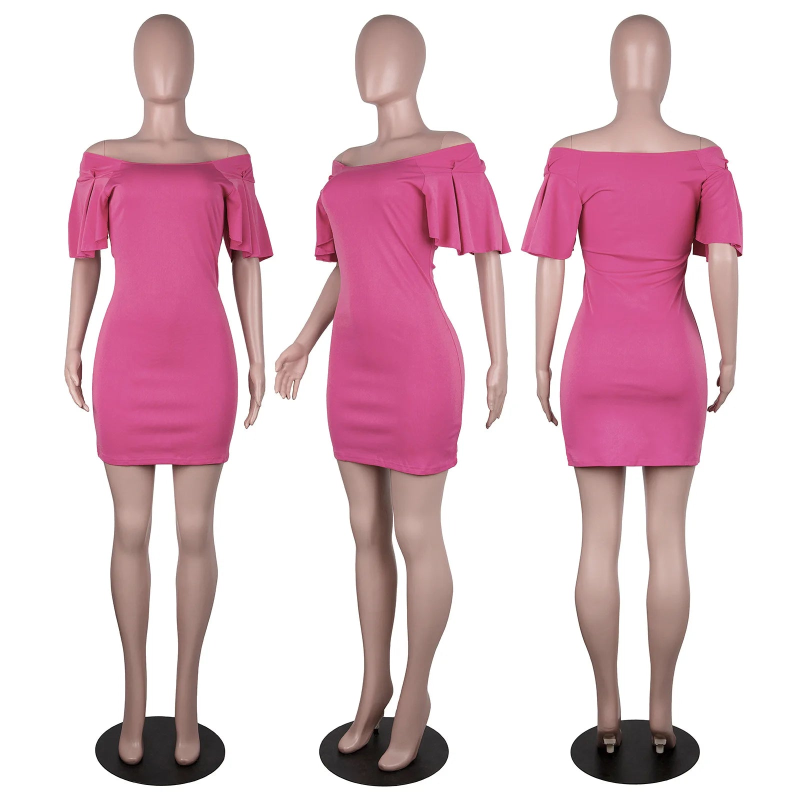 10702-MX80 Solid Color Loose Strapless Plus Size Women Dress Sehe Fashion