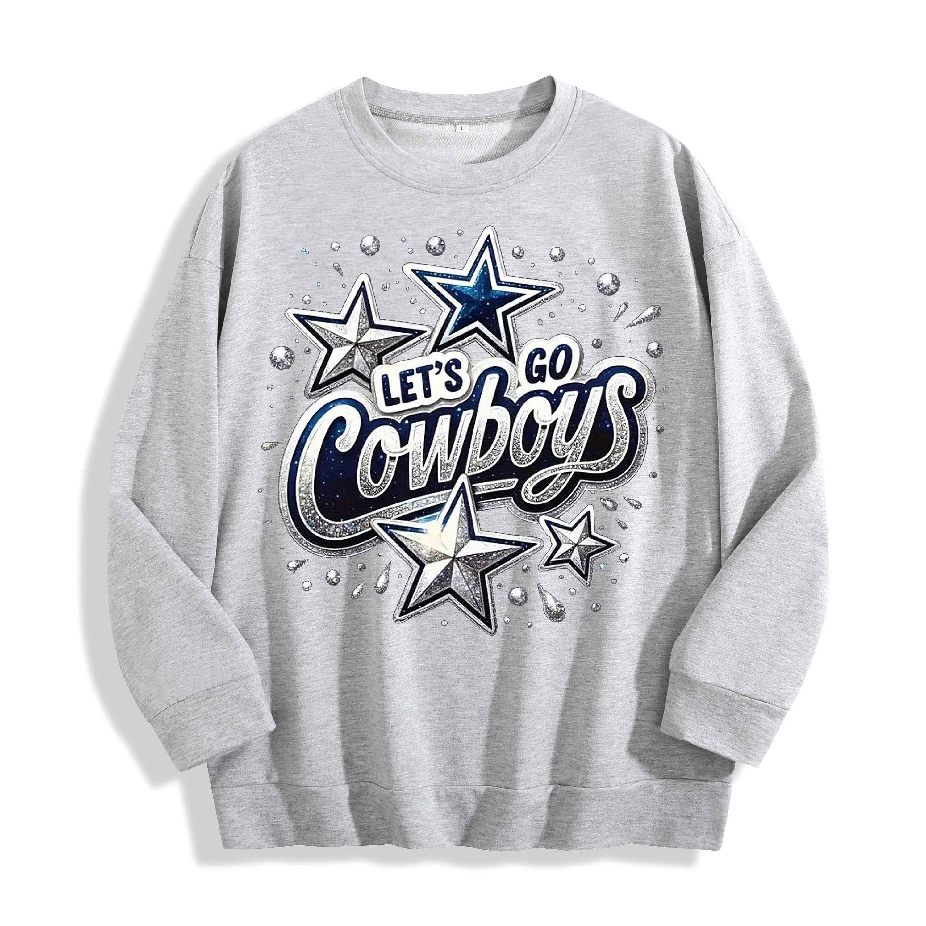 Dallas Cowboys "Let's Go Cowboys" Graphic Crewneck