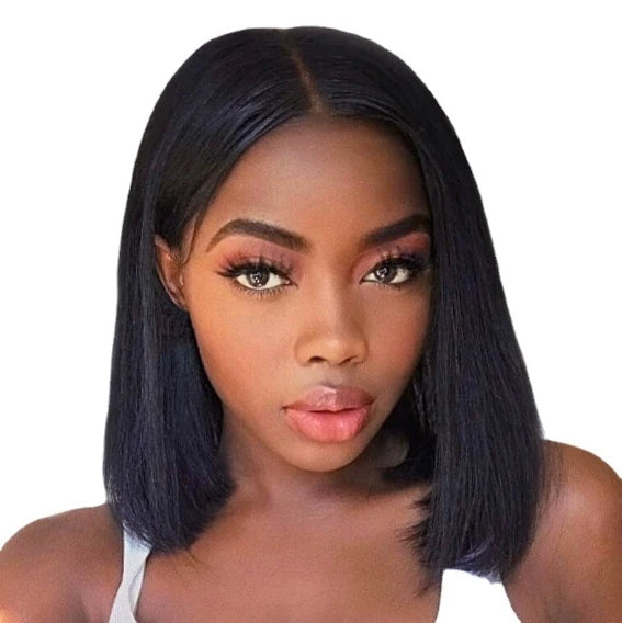 Straight Human Hair Short Bob HD Lace Frontal Perruque Brazilian Hair Transparent Lace Front Wig