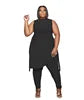 Liu Ming New Spring Summer Plus Size Women Clothing Irregular Sleeveless Tops Tracksuits Two Piece Jogger Set