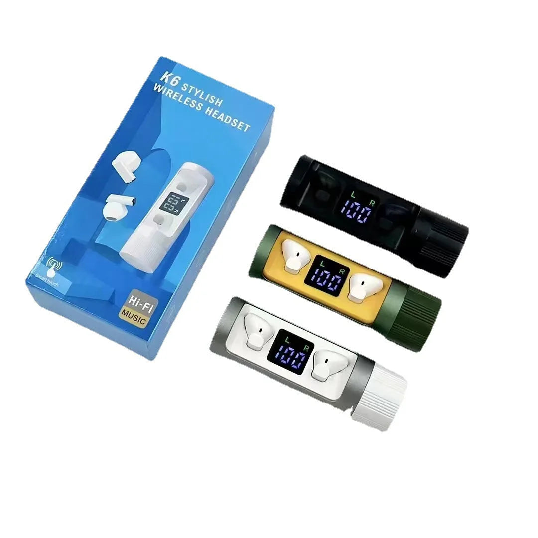 BT In-Ear Headset LED Digital Power Display Microphone Wireless Rotatable Mini Earbuds for Gaming