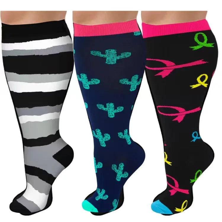 Cheap 20-30 MmHg Women Men Plus Size Compression Socks