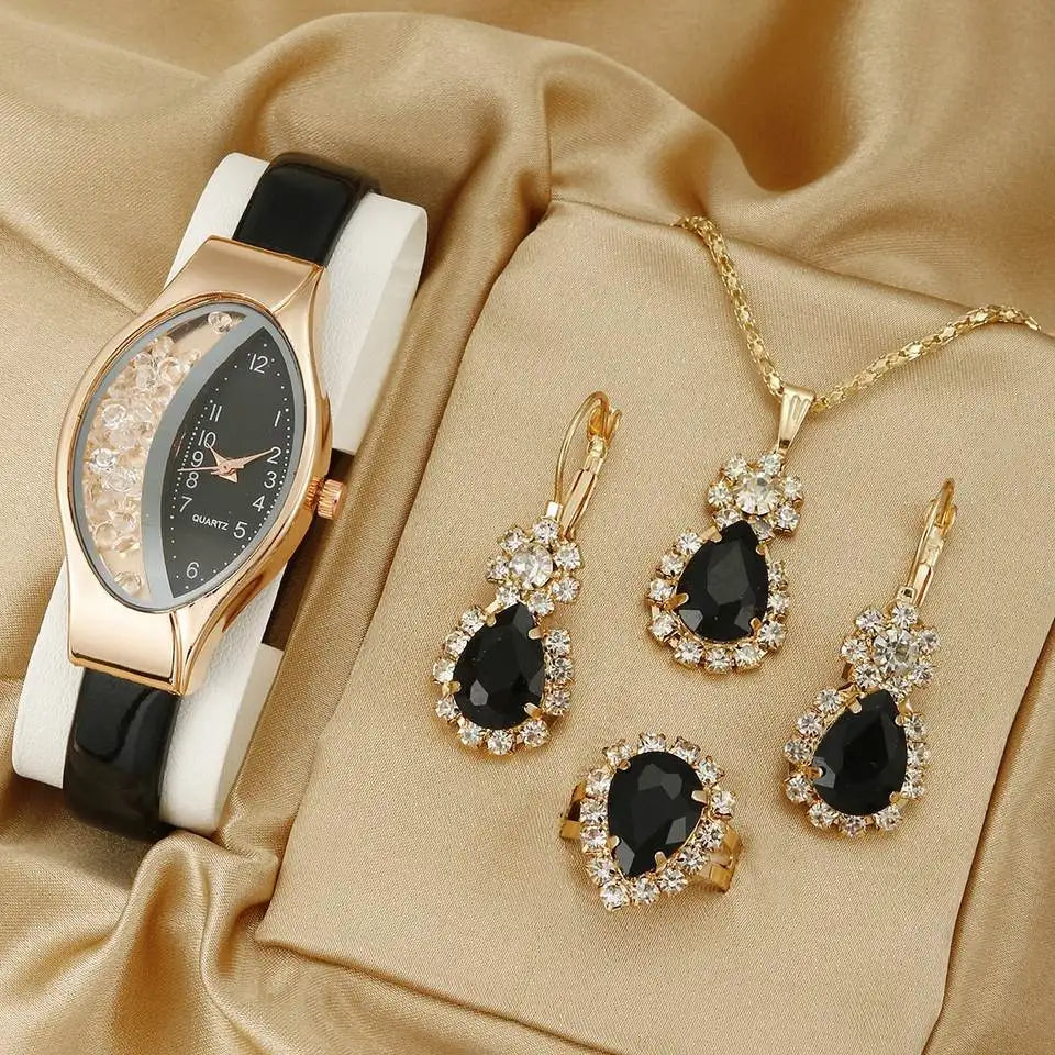 2025 Fashion Luxury Montre Bracelet Watch Womens Watch Quartz Watch Set Necklace Earring Set Women's Jewelry Montre Femme