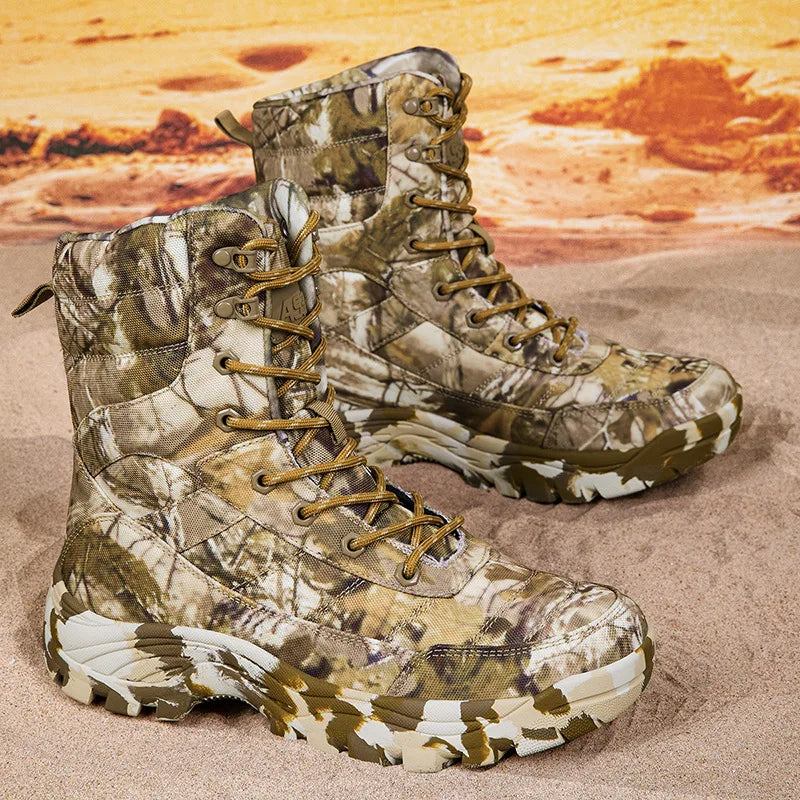 Camouflage Boots New Plus Size Tactical High-Top Outdoor Hiking Field Boots for