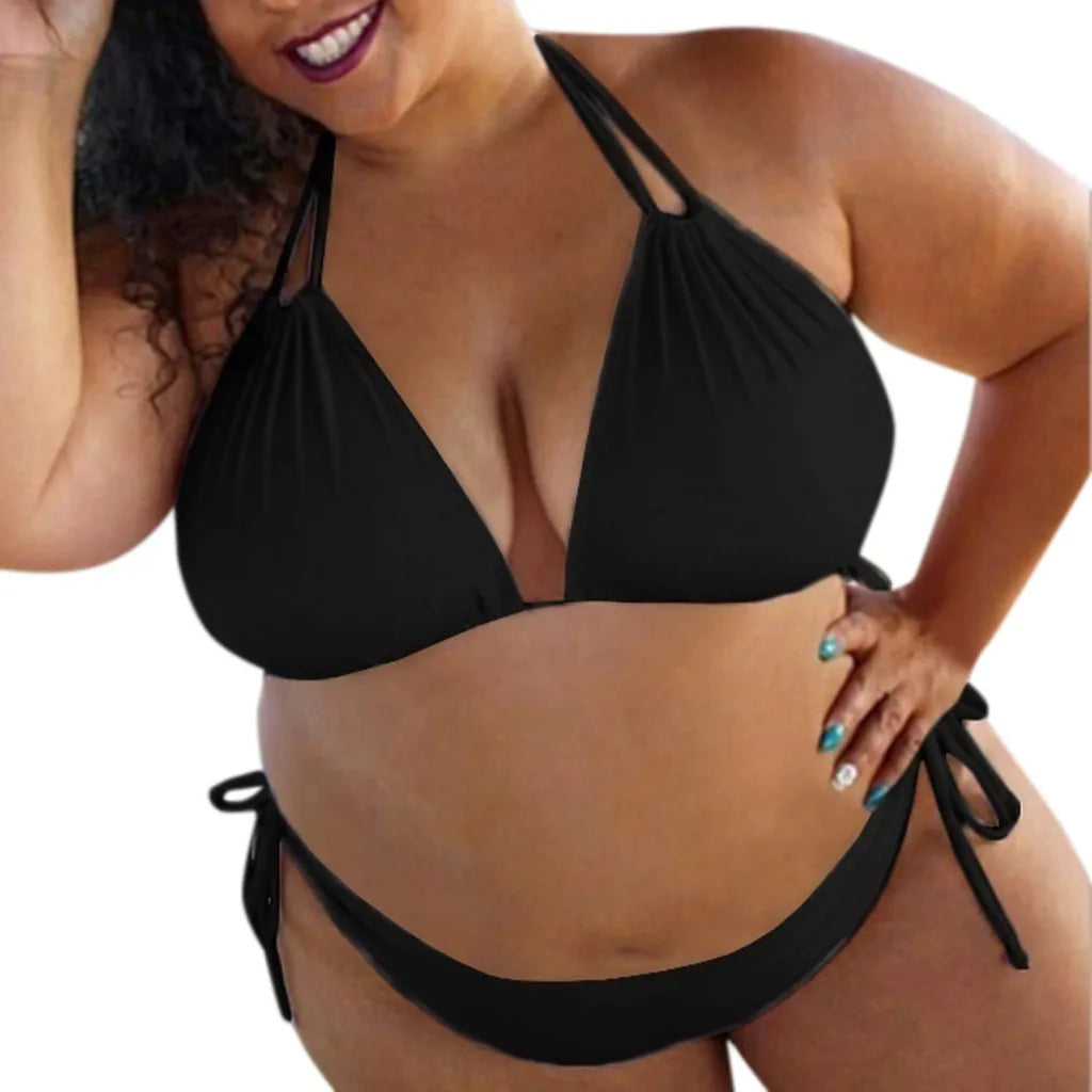 2025 New Plus Size Sexy Bikini Women's Bikini Set Bathing Suits Beachwear Large Breasts