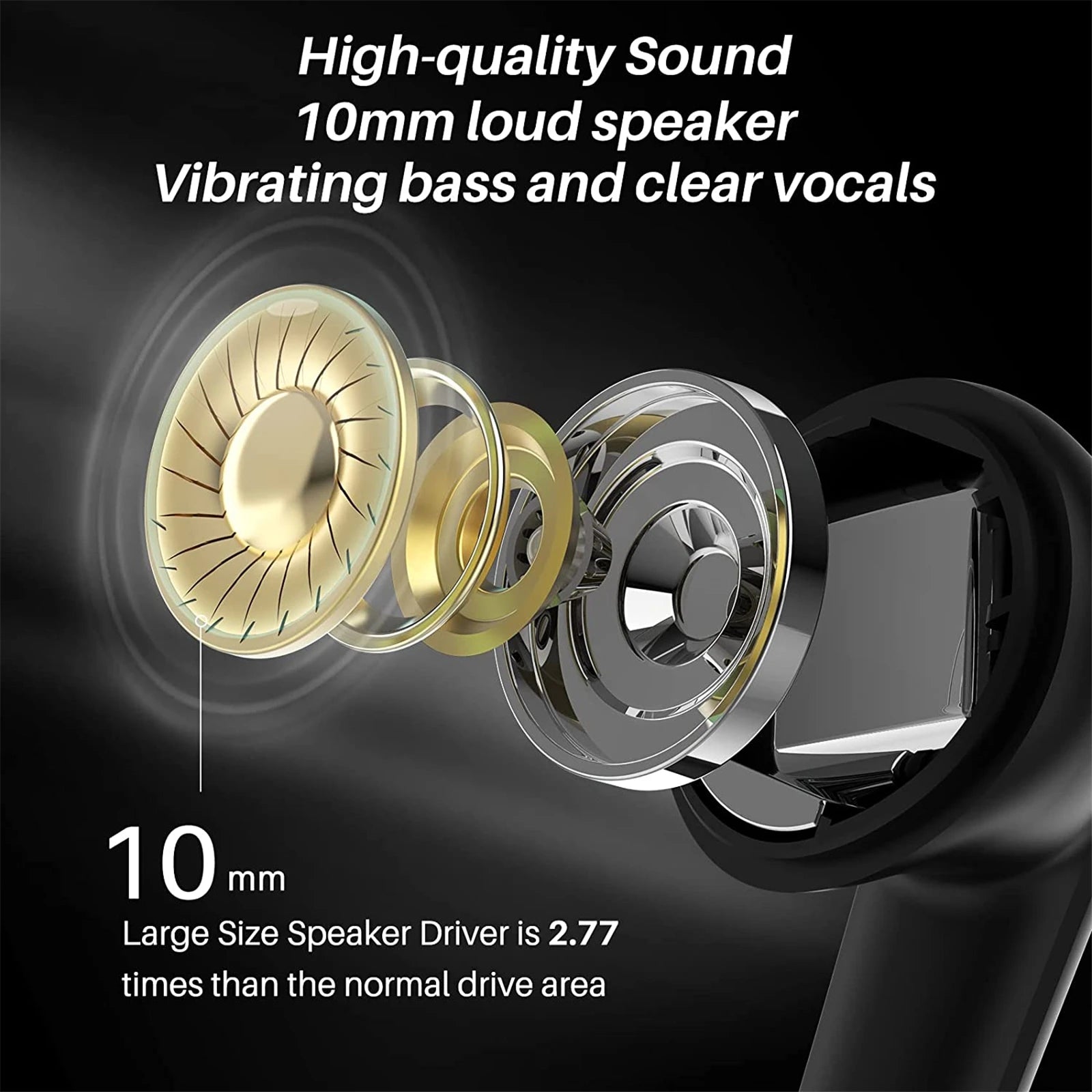 BT In-Ear Headset LED Digital Power Display Microphone Wireless Rotatable Mini Earbuds for Gaming