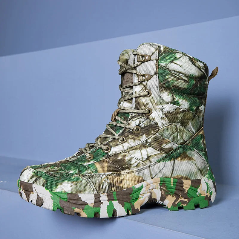 Camouflage Boots New Plus Size Tactical High-Top Outdoor Hiking Field Boots for