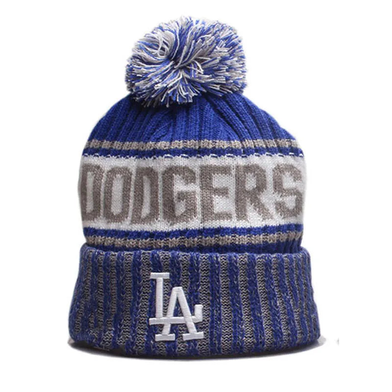 Custom Unisex Knitted Hat Caps Thick Rib Beanie Winter Hat With Pom Pom