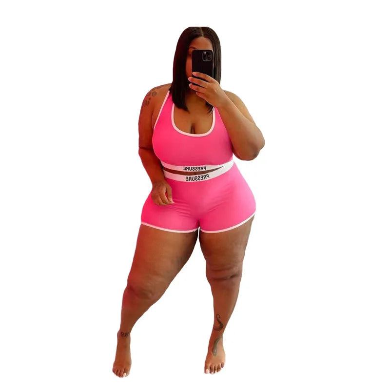 JL324 Hot Selling  Custom 2 Piece Women Short Set Printing Letter Two-Piece Suit Plus Size Women Short Set