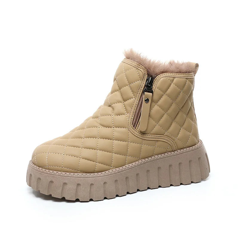 2024 Drop Shipping Winter Round Toe Thick Sole Snow Boots Cotton Boots Women Shoes