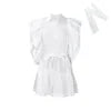 Latest Design Fashion Plus Size Women Summer Sexy Lapel Polo Neck Ruffle Sleeves A-line Dresses Women Lady Elegant Shirt Dress
