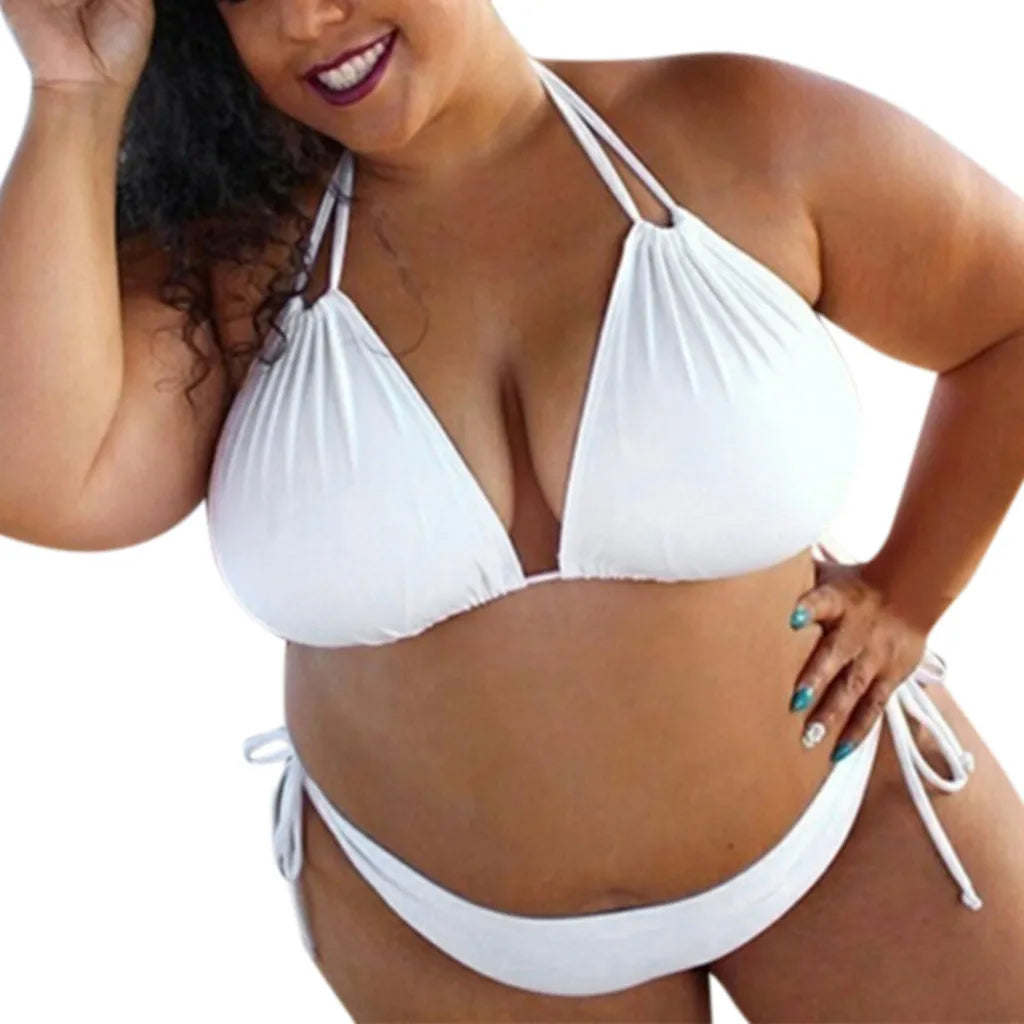 2025 New Plus Size Sexy Bikini Women's Bikini Set Bathing Suits Beachwear Large Breasts