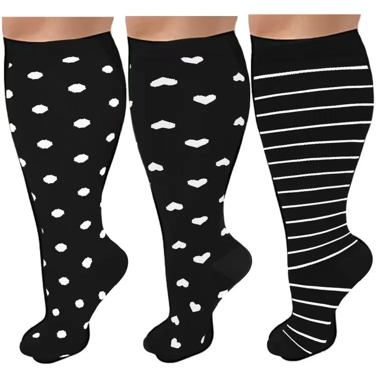Women Men Plus Size Compression Socks