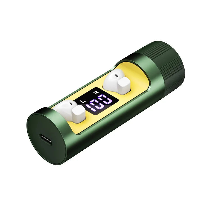 BT In-Ear Headset LED Digital Power Display Microphone Wireless Rotatable Mini Earbuds for Gaming