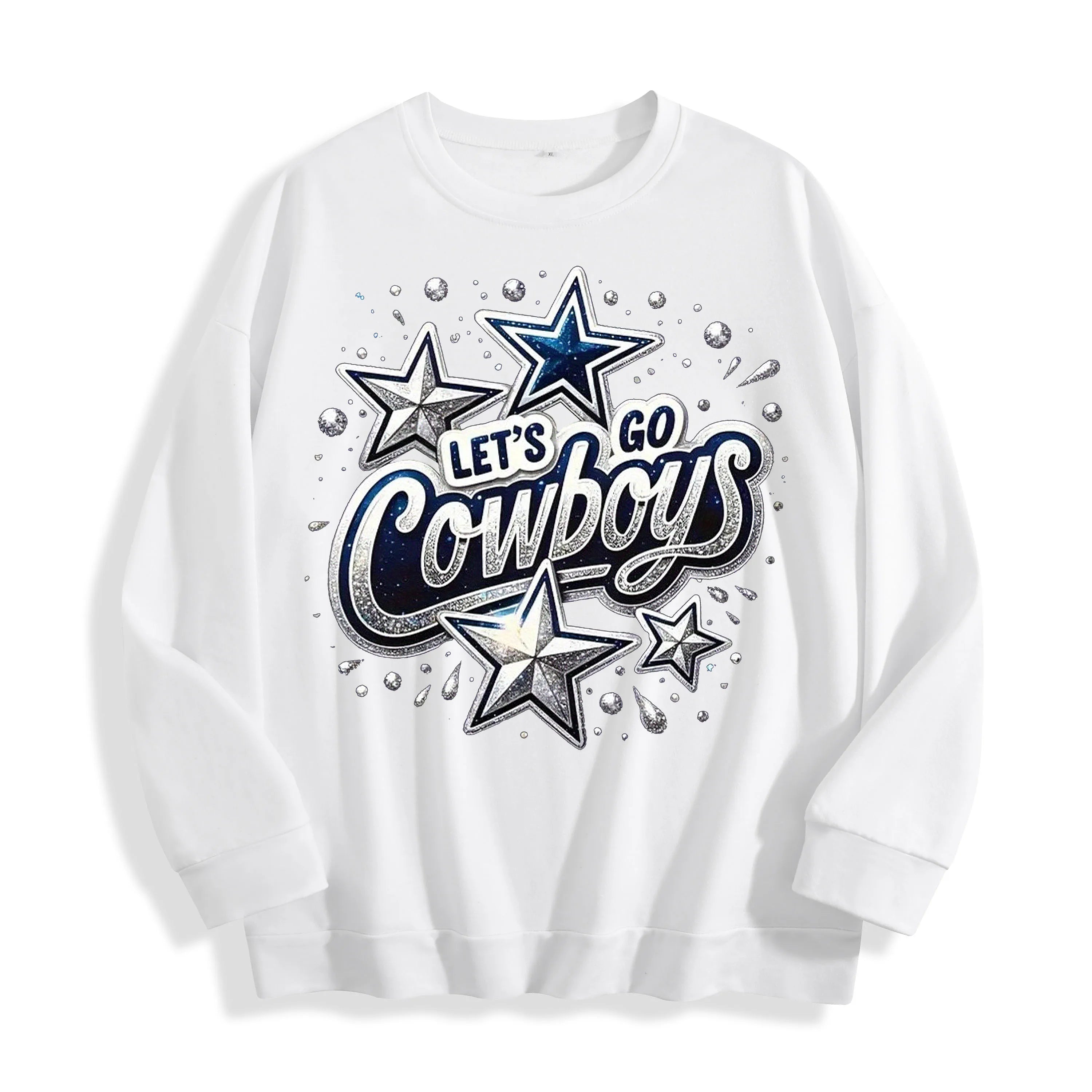 Dallas Cowboys "Let's Go Cowboys" Graphic Crewneck