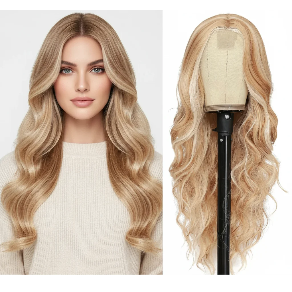 13x4 HD Lace Front Wig 26 Inch Heat Resistant Synthetic Wig - Middle Part Long Curly Hair for Women, Daily Use & Party Wear