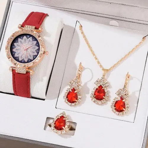 2025 Fashion Luxury Montre Bracelet Watch Womens Watch Quartz Watch Set Necklace Earring Set Women's Jewelry Montre Femme