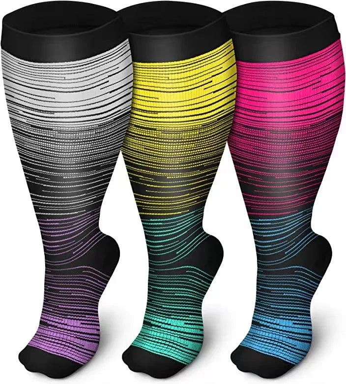 Women Men Plus Size Compression Socks