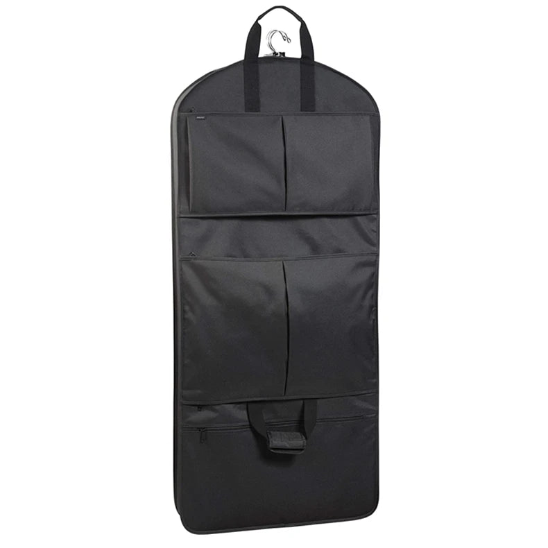 Custom Zipper Non Woven Oxford Polyester Suit Carrier Dustproof Foldable Waterproof Luxury Dress Cover Travel Garment