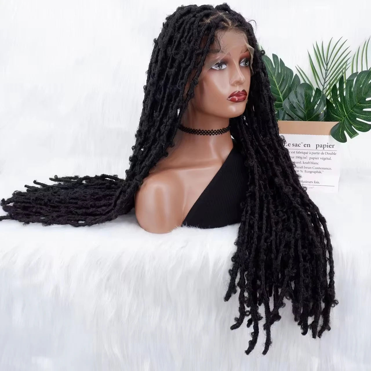 Butterfly Locs Triangle Knotless Braided Wigs for Women