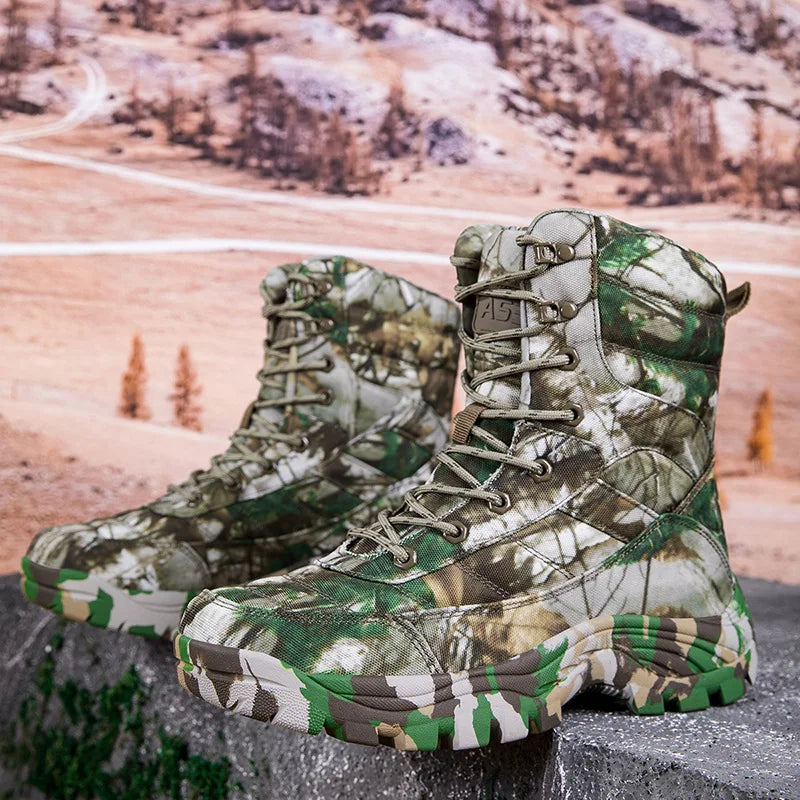 Camouflage Boots New Plus Size Tactical High-Top Outdoor Hiking Field Boots for