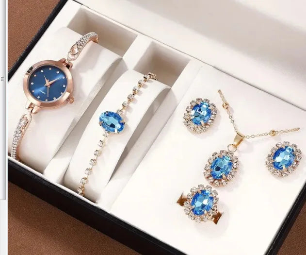 2025 Fashion Luxury Montre Bracelet Watch Womens Watch Quartz Watch Set Necklace Earring Set Women's Jewelry Montre Femme