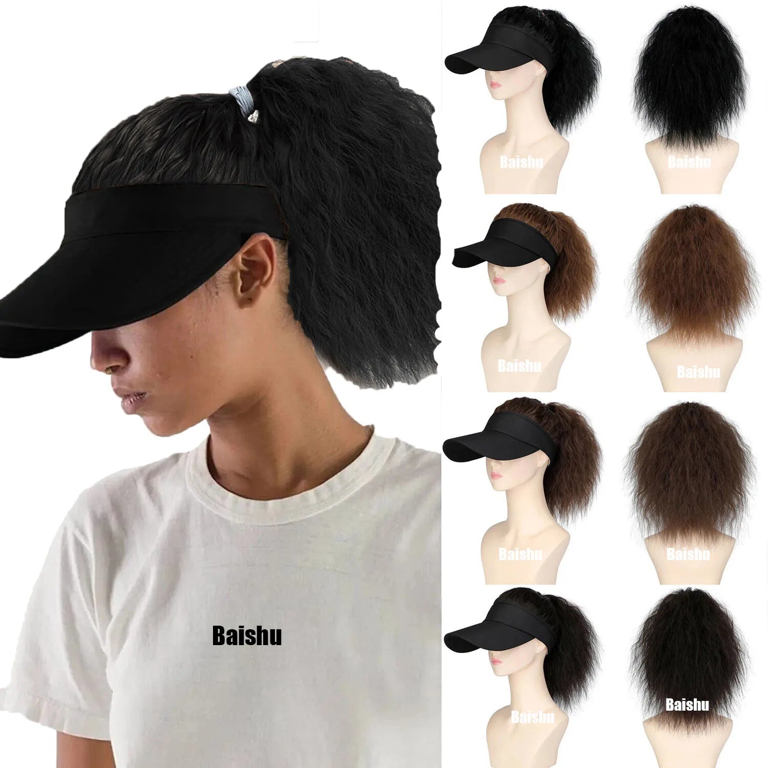 Best-selling Hat Wigs, Curly Wigs for Women, Popular in Africa and Europe Synthetic Wig  in Stock