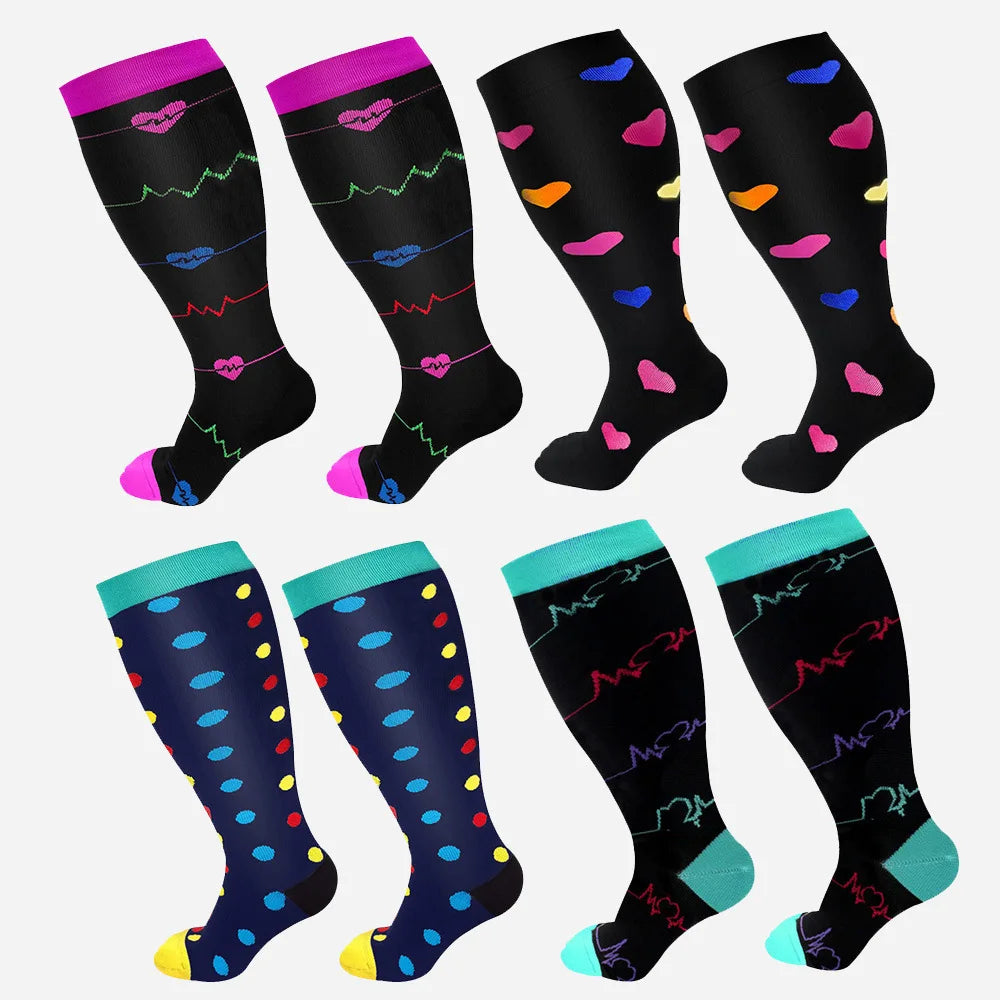 Women Men Plus Size Compression Socks