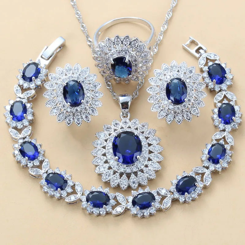 2025 Fashion Earrings Rings Bracelets Necklace Fashion Elegant Zircon Jewelry Sets for Women Mothers Day or Wedding