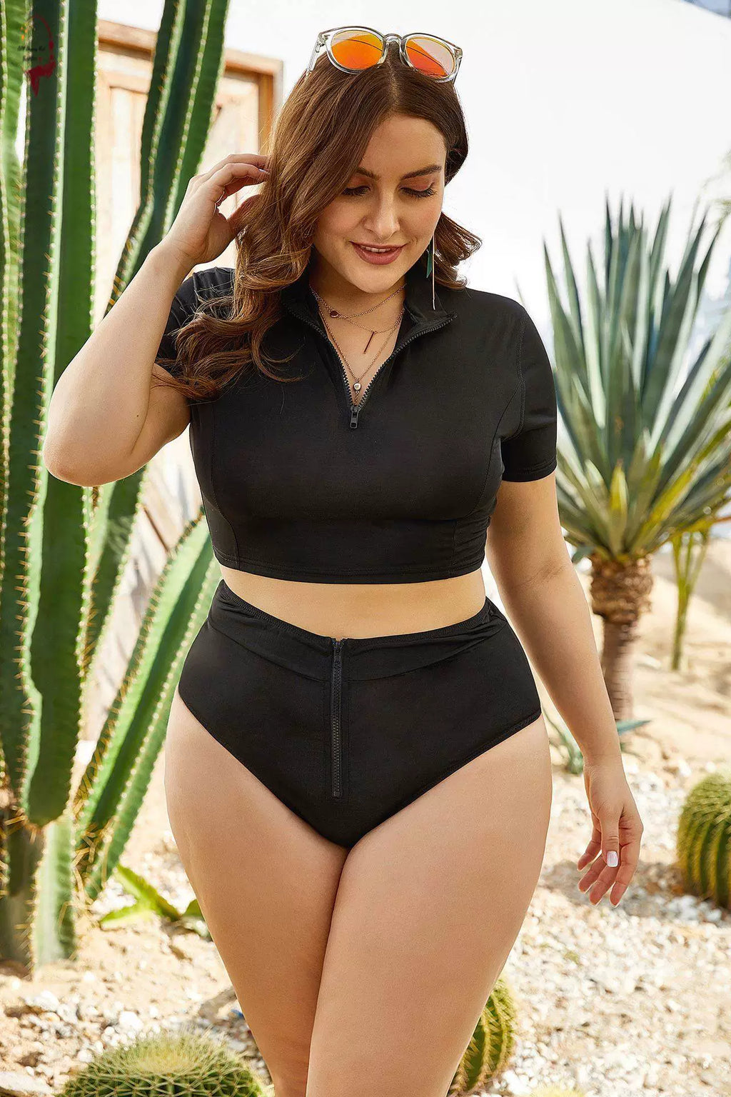 Bikini Set Women plus Size High-waisted Two Piece Swimsuit