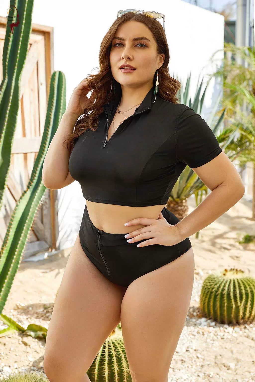 Bikini Set Women plus Size High-waisted Two Piece Swimsuit
