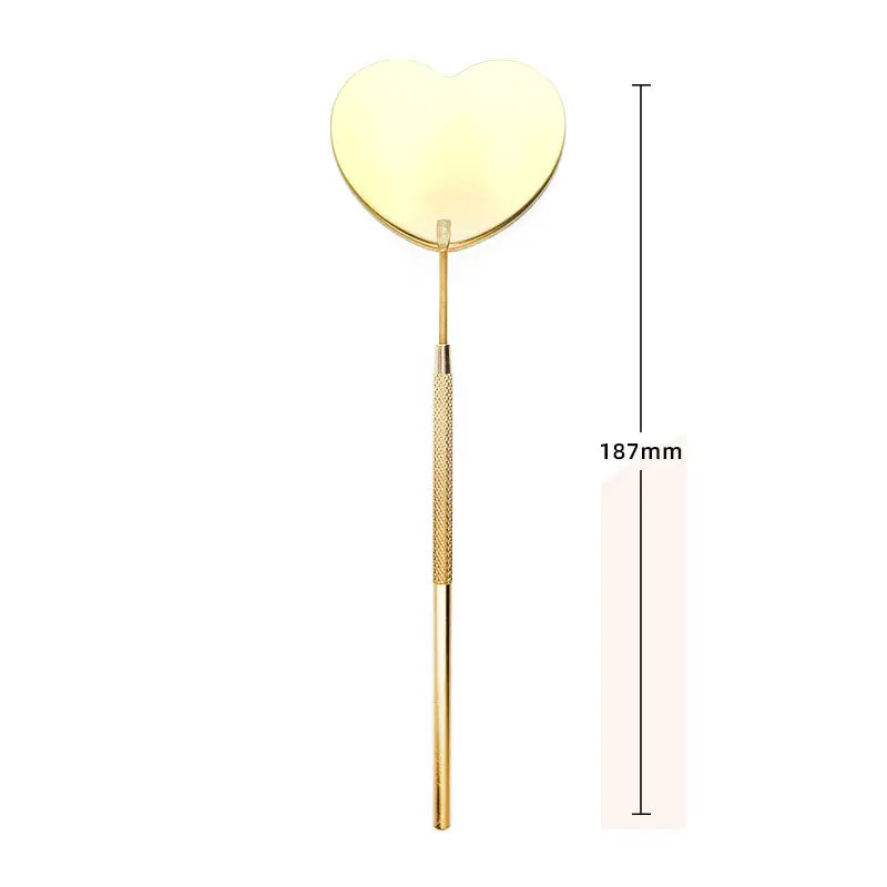 Eyelash Extensions Checking Mirror Heart Shape Stainless Steel Multifunction Lashes Mirror Beauty Makeup Supplies