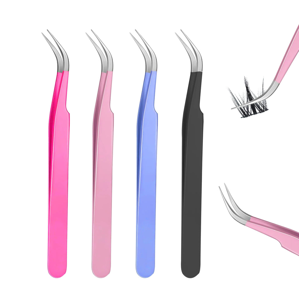 Lash Cluster Glue Bond and Seal Kit with Lash Glue Remover and Tweezers and Lash Brush for Lash Extension Clusters Makeup Tool,