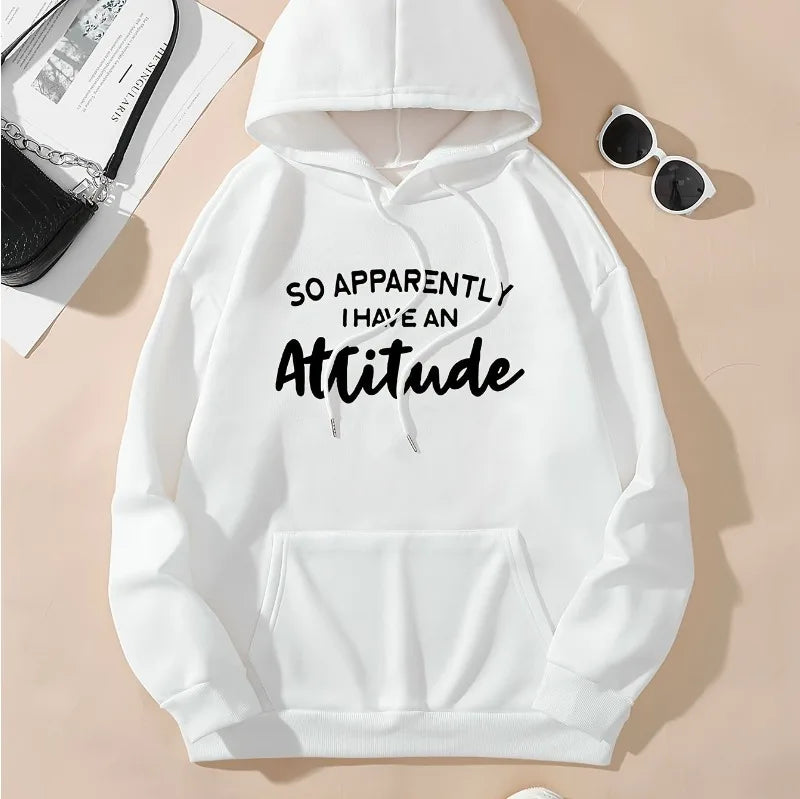 Women's Plus Size Hooded Sweatshirt, Fashionable and Simple Printed Casual Sweatshirt, Sizes L to 3XL Available