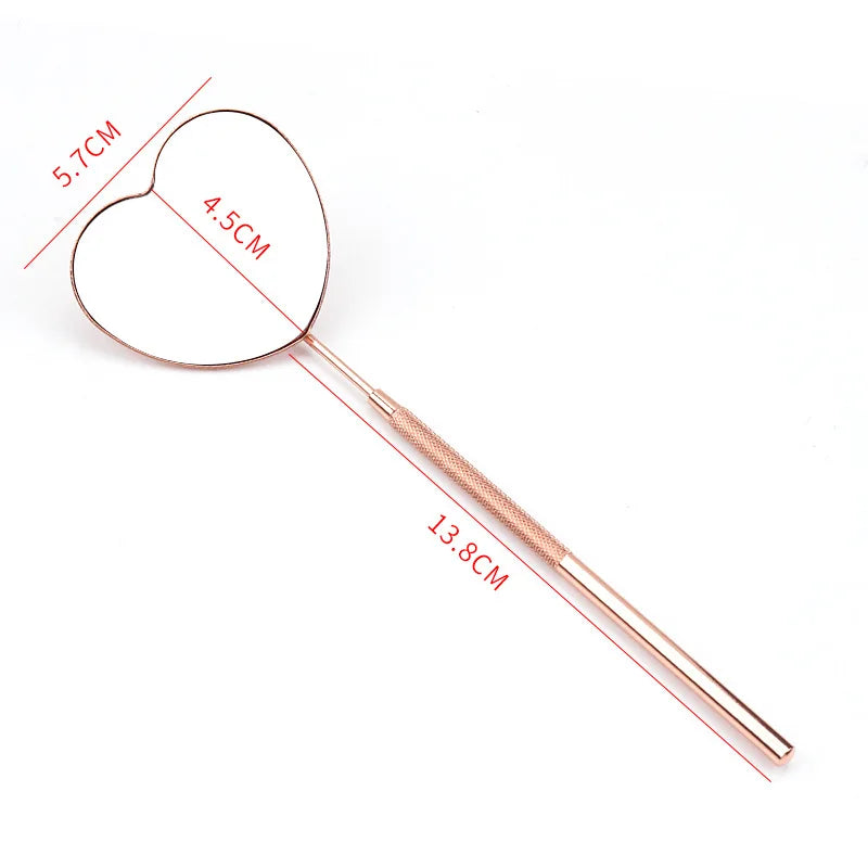 Eyelash Extensions Checking Mirror Heart Shape Stainless Steel Multifunction Lashes Mirror Beauty Makeup Supplies