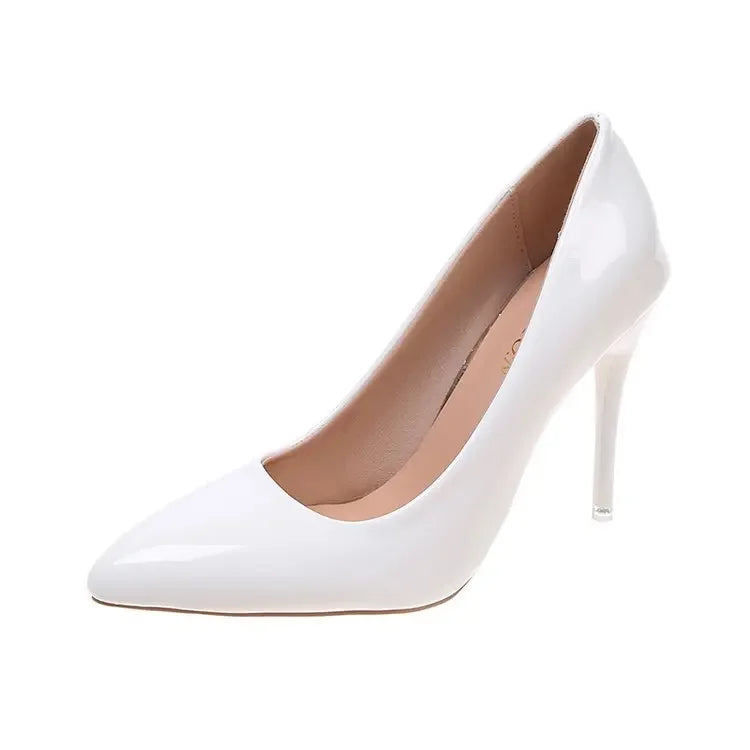 Candy Colors Pumps Sexy Pointed Toe Patent Leather Women's High Heels Elegant