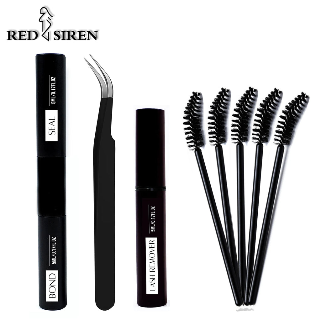 Lash Cluster Glue Bond and Seal Kit with Lash Glue Remover and Tweezers and Lash Brush for Lash Extension Clusters Makeup Tool,