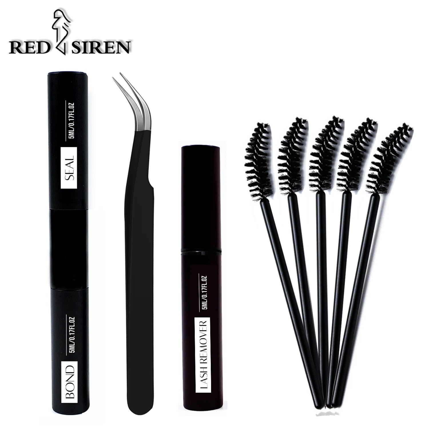 Lash Cluster Glue Bond and Seal Kit with Lash Glue Remover and Tweezers and Lash Brush for Lash Extension Clusters Makeup Tool,