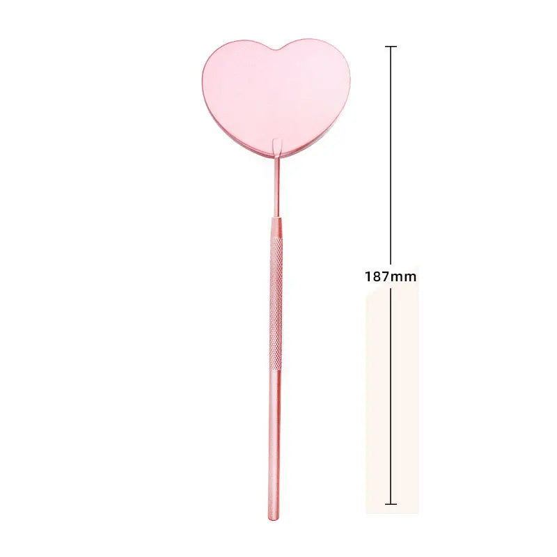 Eyelash Extensions Checking Mirror Heart Shape Stainless Steel Multifunction Lashes Mirror Beauty Makeup Supplies